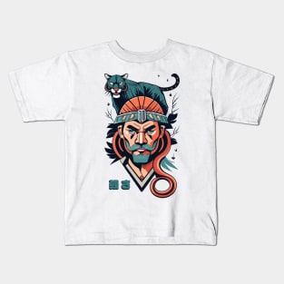 Viking with a black panther Kids T-Shirt